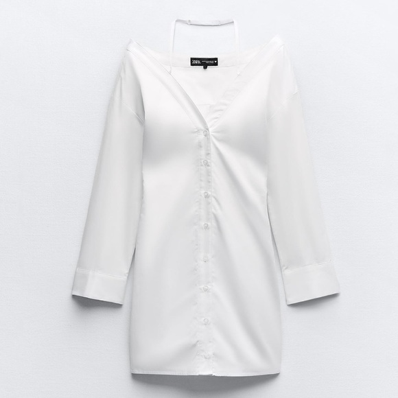 Zara OFF-THE-SHOULDER TRENCH COAT DRESS. - Picture 6 of 9